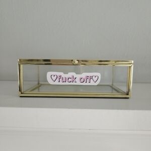 NWOT Gold Trim Glass Jewelry/Trinket Box